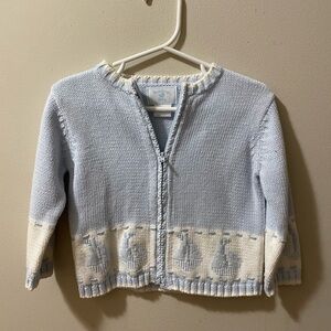 Hartstrings Baby Classic Blue and Cream boat knit Cardigan